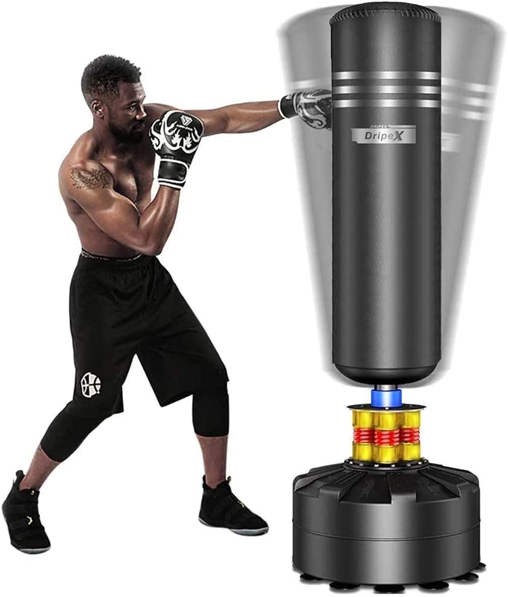 Dripex Sac de Frappe sur Pied Adulte Sac de Boxe Autoportant MMA Punching Ball pour Karaté Fitness Taekwondo