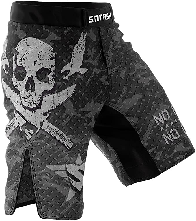 SMMASH Combat Sport Court Shorts Homme MMA, Kick Boxe, Arts Martiaux, Cage Fight, Caleçon Boxing, Homme, Matériau Antibactérien, Pantalon d'entraînement Respirant et léger, fabriqué dans l'UE