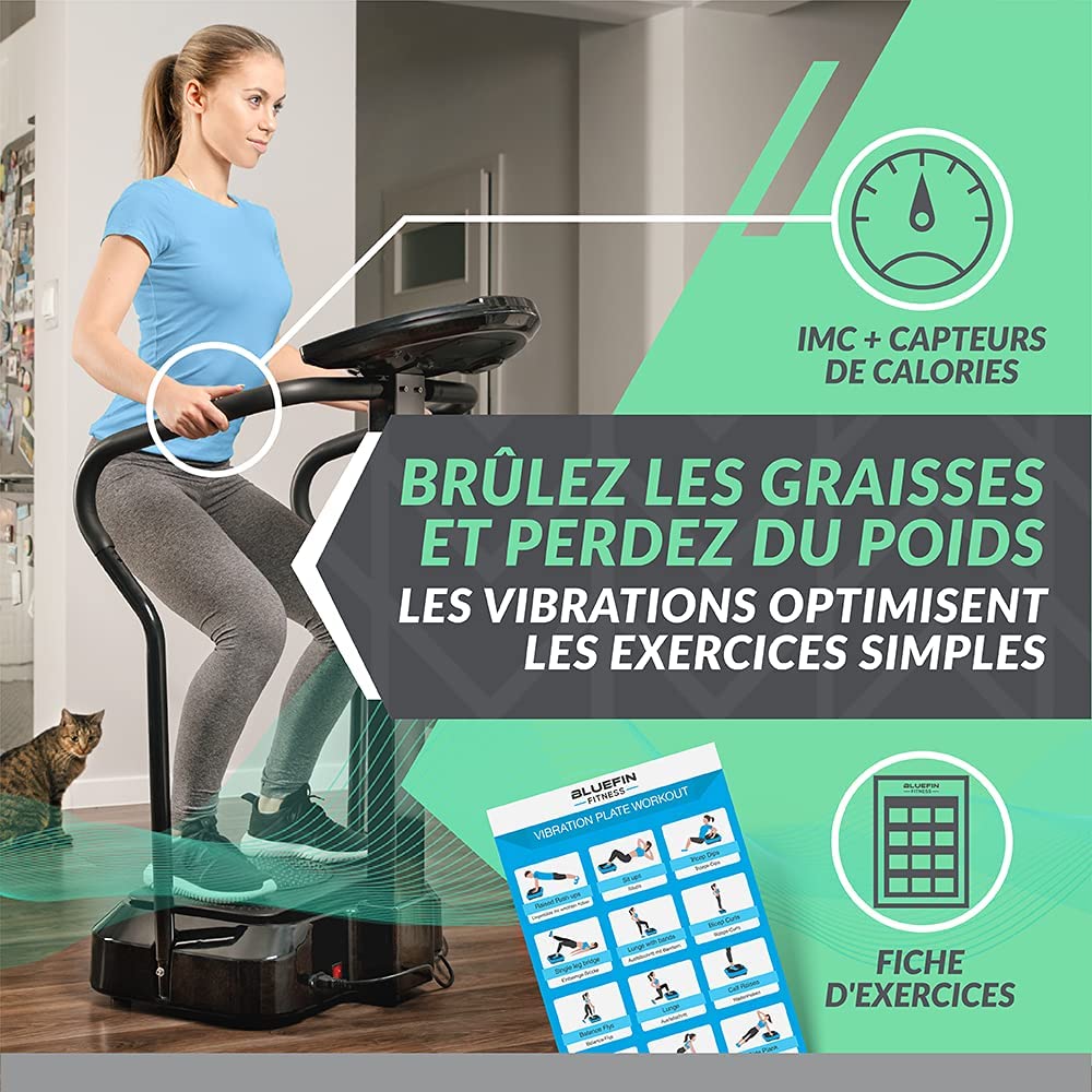 Bluefin Fitness Plateforme Vibrante Pro Sport à la Maison | Expérience Fitness | Rotation des Hanches 360 | Moteurs Silencieux | Haut-parleurs