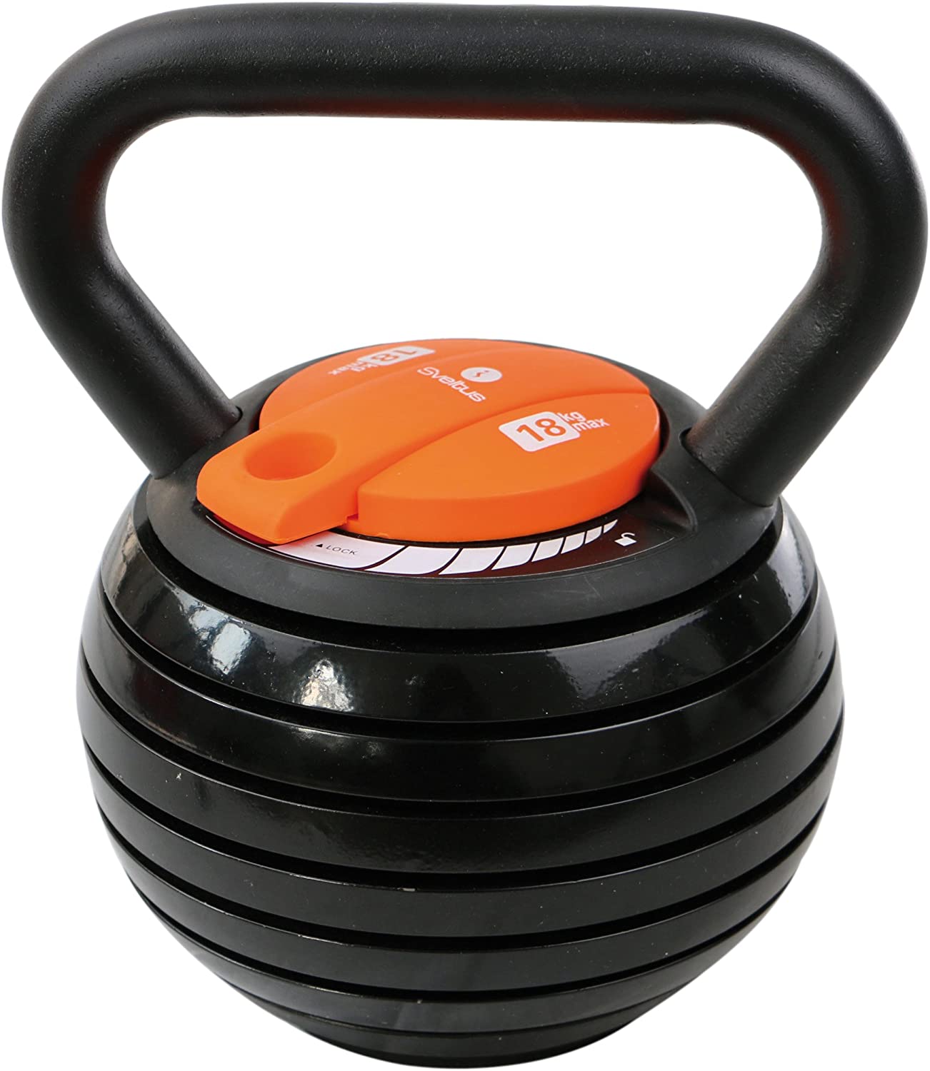 Sveltus Kettlebell à Charge Variable, Mixte Adulte, Noir, 18 k