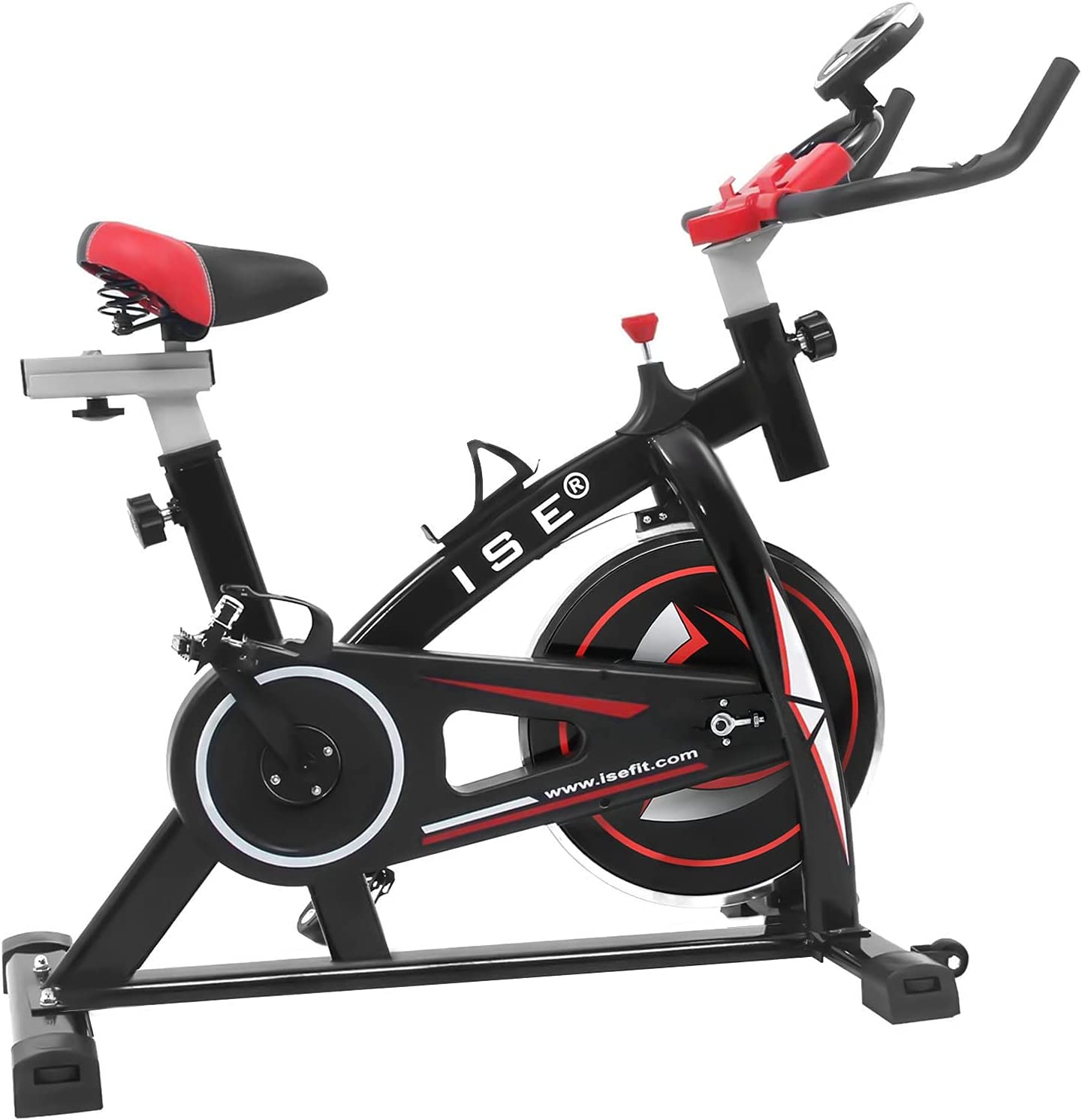 ISE Vélo d'appartement Velo de Spinning Ergomètre Cardio Vélo Biking Fitness d'intérieur Exercice, Velo d appartement, Spining Velo Poids d'inertie 10 KG